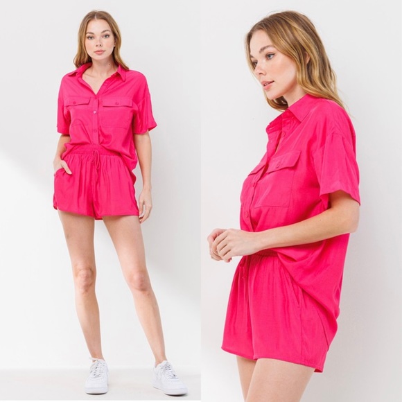 🆕Fuschia matching top and short set - Picture 3 of 7